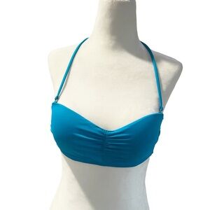 Victoria’s Secret Bikini Top The Babe Bandeau Sz 32A Sea Blue 
Underwire